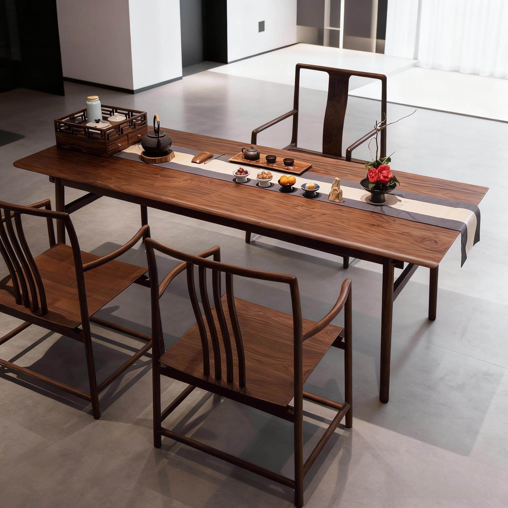 茶桌椅组合禅意新中式实木