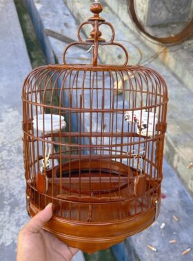 广式绣眼鸟笼纯手工制作全留青