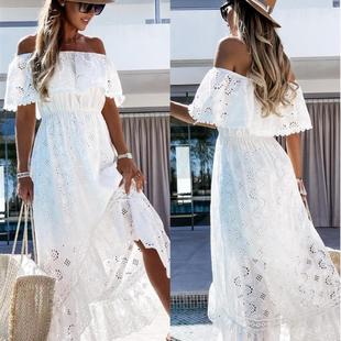 dress dresses Lace 蕾丝裙 beach Long shoulder sexy word