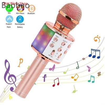 Wireless Karaoke Microphone Bluetooth Hheld Portable Spea