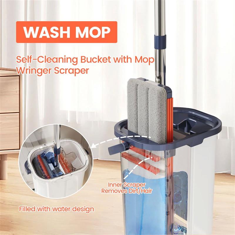 Floor Flat Squeeze Mop with Buet H Free Lazy Cleaning M