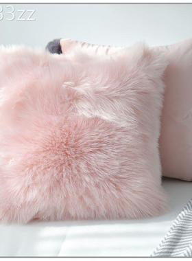 Plush pillowcase sofa cushion cover long hair pillow case