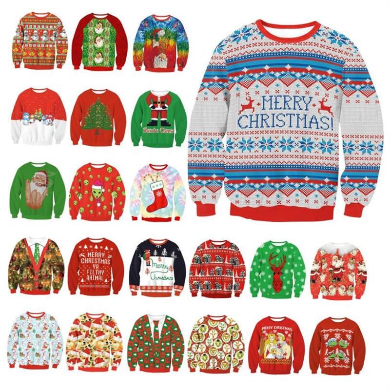 Xmas Christmas Novelty Ugly Warm Sweater Female Tops Clothes