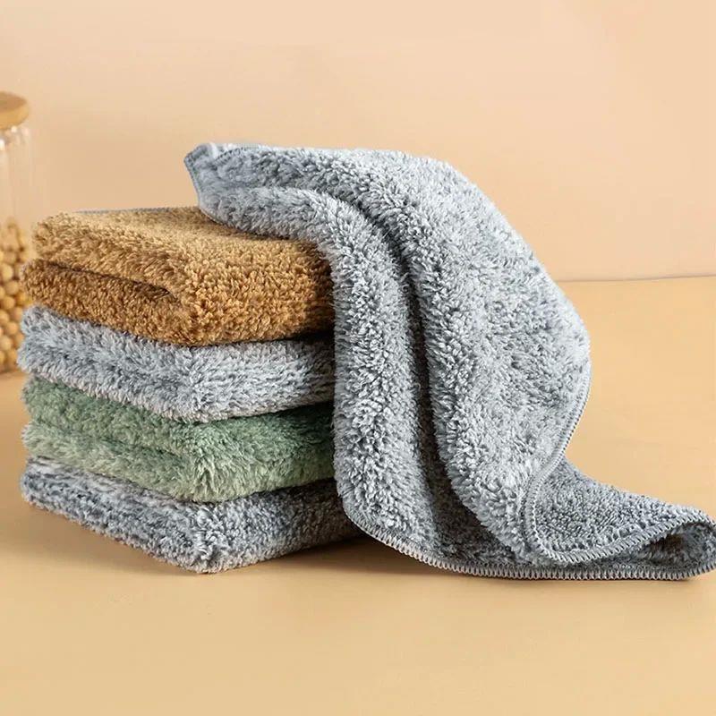 2/4pcs Bamboo Charcoal Fiber Cleaning Cloth Rags Water Abso1