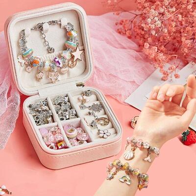 DIY Beaded Bracelet Set with Storage Box for Girls Gift Acry