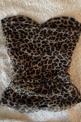 Leopard print tube tops sexy and beautiful urban beauty comf