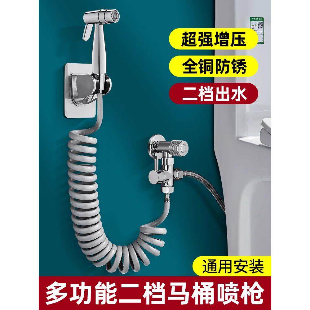 全铜高压水枪浴室冲水马桶马桶伴侣二合一冲洗喷枪水龙头坐浴盆