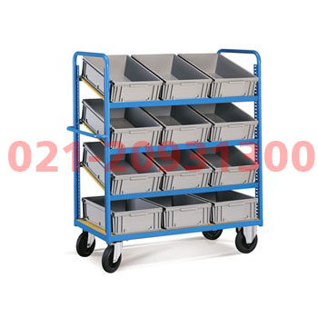 浅蓝周转箱推车1425×625×1590mm，载重500kg，含12个周转箱