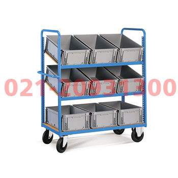 浅蓝周转箱专用推车1425×625×1590mm，载重500kg，含12个周转箱