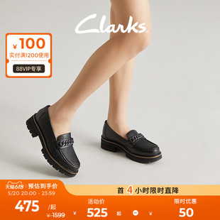 奶油鞋 Clarks其乐女鞋 子女秋季 奥莉系列鞋 JK学院风厚底乐福鞋