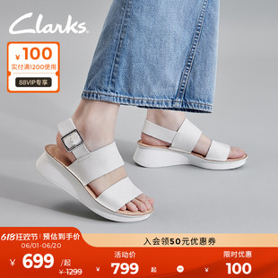 女 一字带坡跟厚底沙滩凉鞋 柔软舒适凉鞋 Clarks其乐微尔希系列女鞋