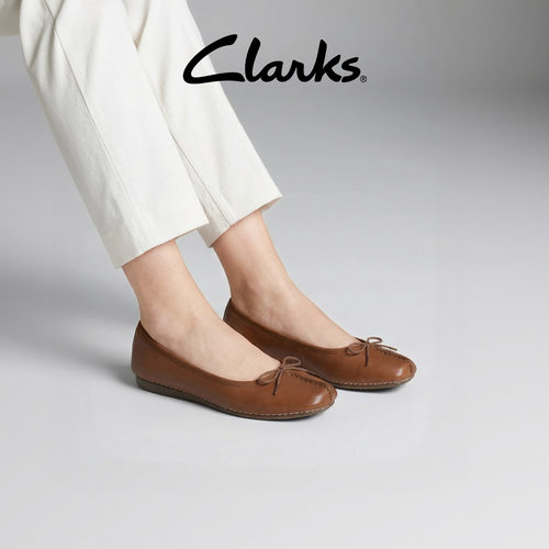 Clarks其乐女士软皮一脚蹬芭蕾鞋