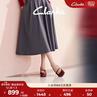 小牛皮新娘鞋 红色玛丽珍高跟单鞋 夏季 Clarks其乐Nyta45Shine女鞋