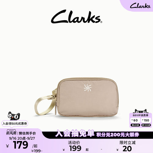 Clarks其乐简约小方包女轻便手腕包休闲拉链随身迷你斜挎小包