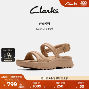 厚底增高复古缓震罗马凉鞋 Clarks其乐DashLite 新款 夏季 Surf女鞋