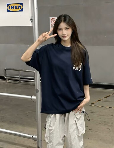 NewEra/纽亦华透气青春字母数字短袖T恤14536479深蓝/纽约洋基队