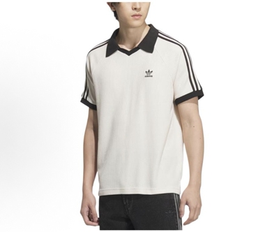 adidas originals舒适条纹百搭短袖Polo衫男女同款JV9265