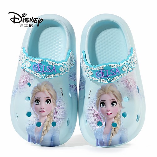 艾莎公主女童洞洞拖鞋包头凉拖鞋
