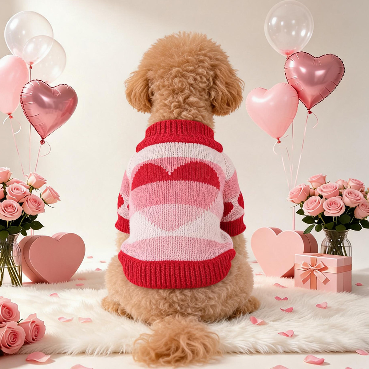 狗狗衣服秋冬粉色针织毛衣泰迪博美比熊小型犬幼犬猫咪吉娃娃宠物