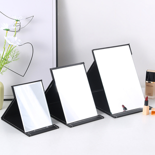 桌面小镜子女随身携带化妆镜子便携折叠学生宿舍男士专用家用手持