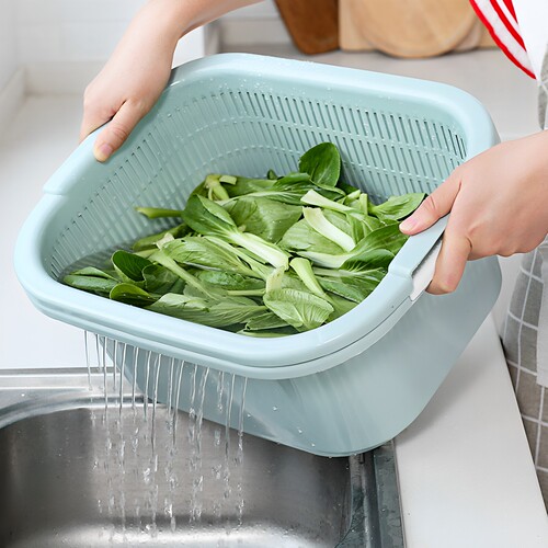 双层塑料滴水篮洗菜盆滤水筛厨房