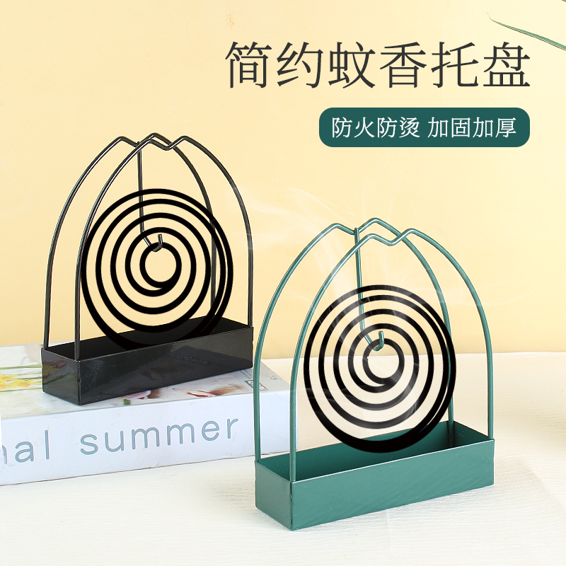 蚊香架家用铁艺檀香架接灰盘托
