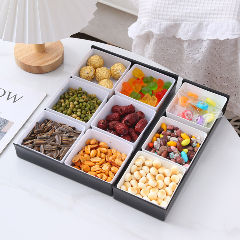 围炉煮茶托盘器具全套零食果盘水果盘四宫格九宫格干果盘茶盘