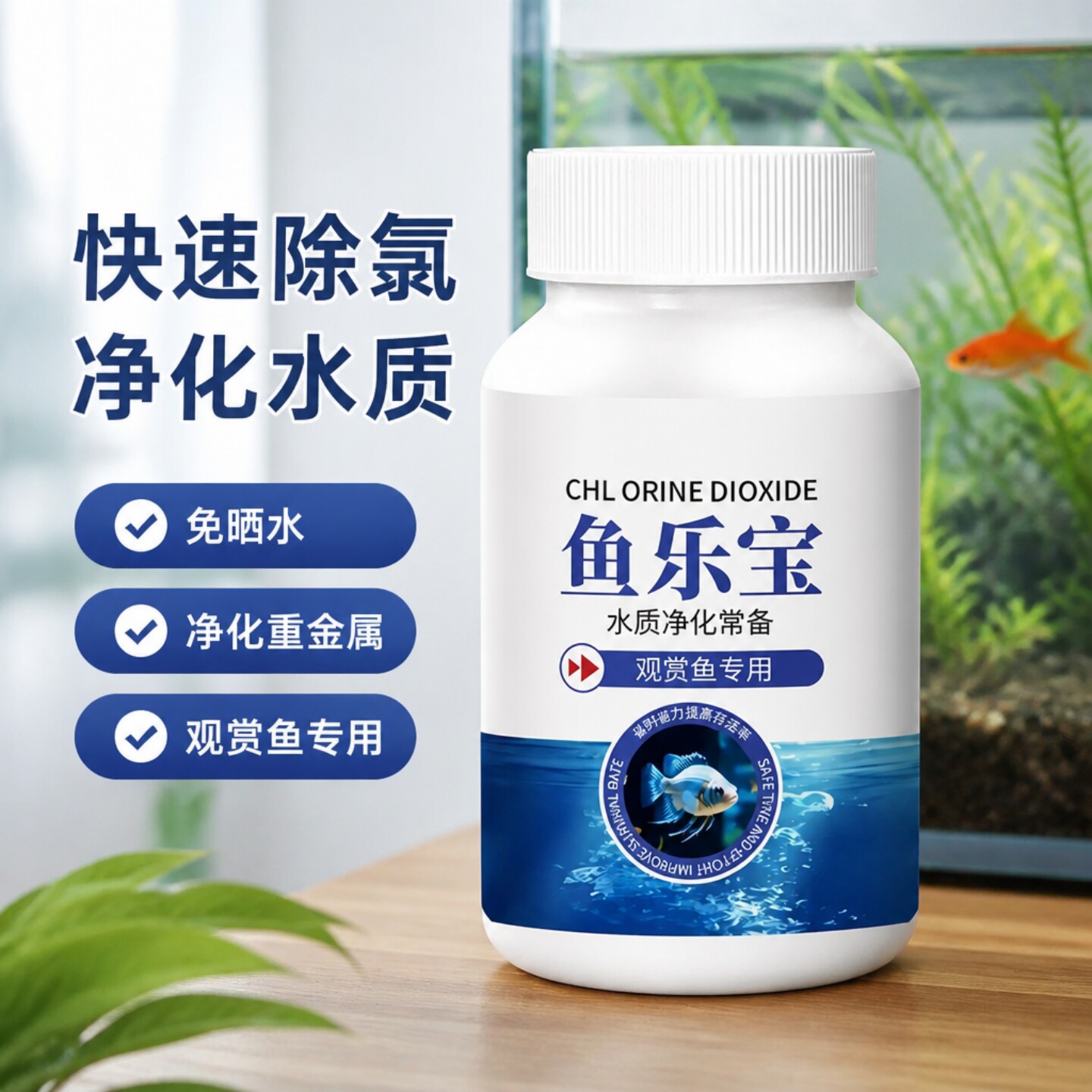 鱼乐宝鱼缸净水剂平衡水质自来水养鱼免晒净水稳定剂轻松除氯气