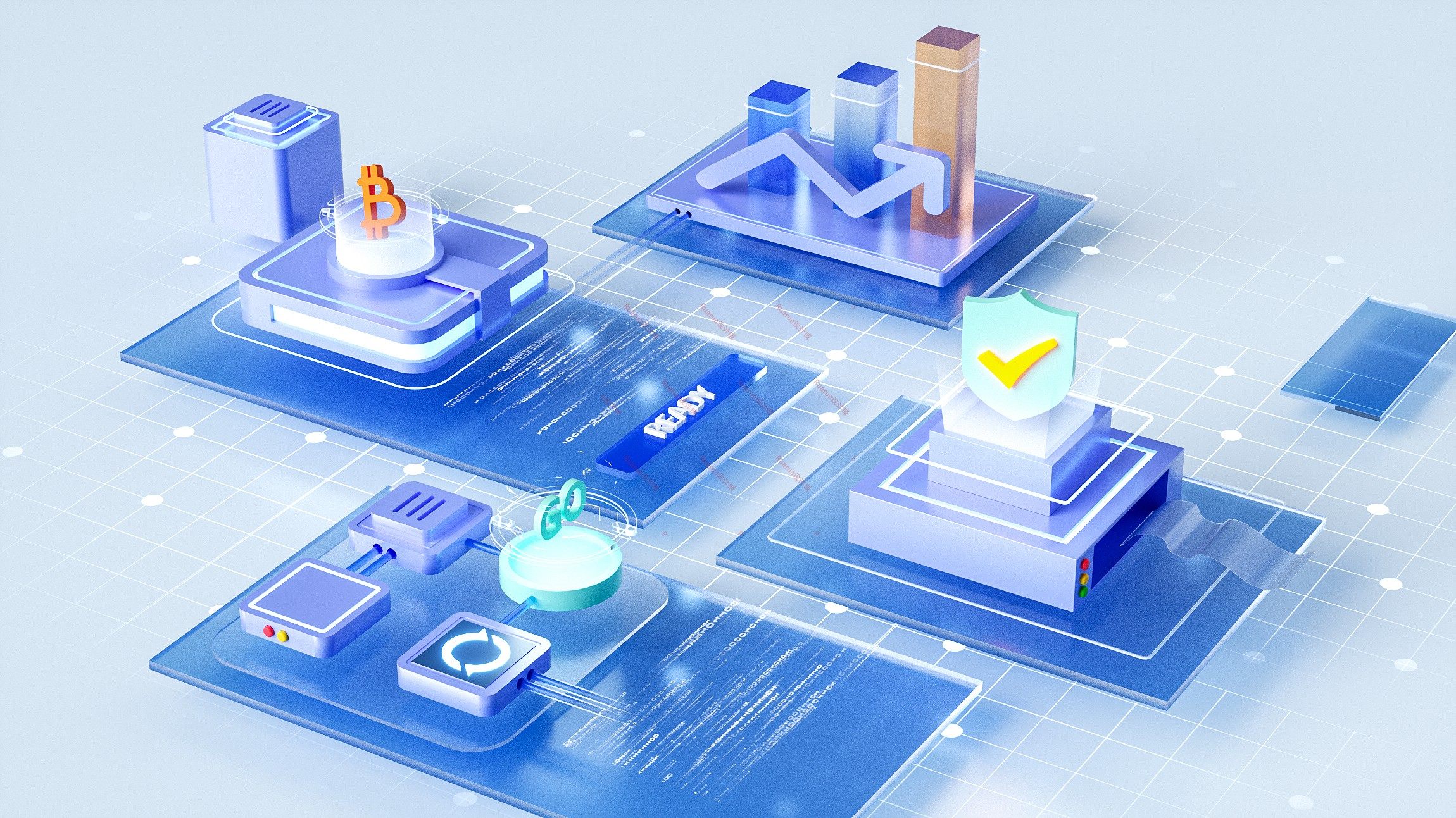 c4d玻璃拟物微软风格区块链科技感网页3d场景工程oc材质源文件