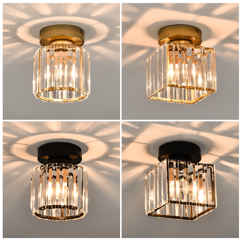 过道吸顶灯美式水晶灯玻璃灯罩