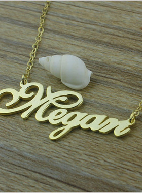 店长饰品推荐英文字母项链名字订做锁骨链个性定做钛钢蝴蝶结