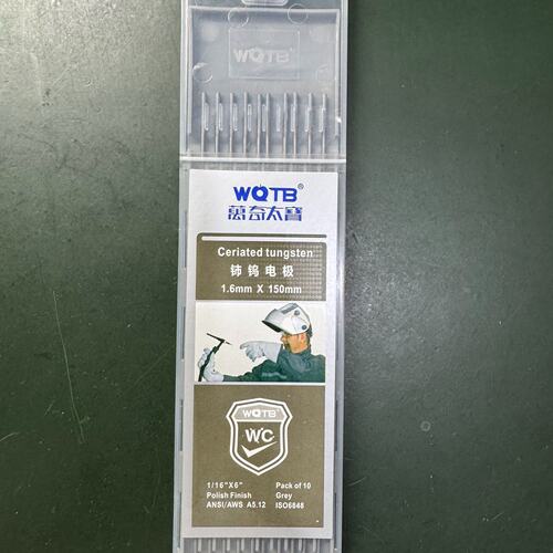 议价WQTB钨电极，1.6mm×150mm规格，每盒10支，适用