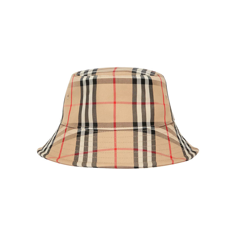 正品BURBERRY/巴宝莉遮阳帽条纹格防晒遮脸休闲百搭女士渔夫帽GK