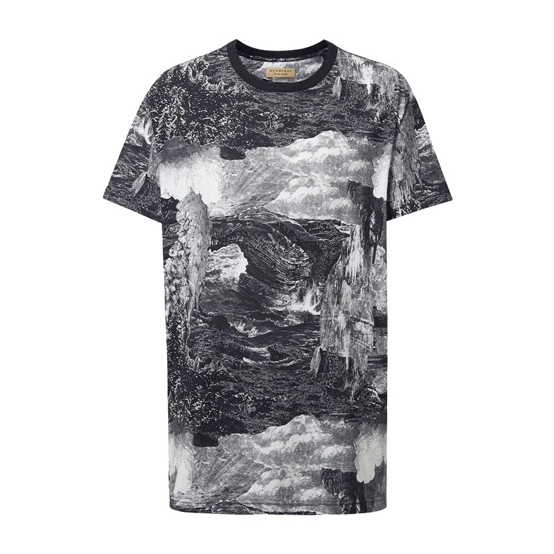正品BURBERRY/巴宝莉男装梦景印花男士纯棉休闲短袖T恤男GK