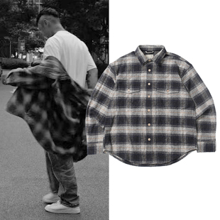 25AW 余文乐同款 秋冬装 重磅法兰绒黑色格子长袖 高品 衬衫 MADNESS