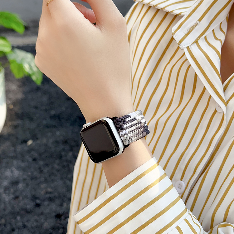 适用applewatch10表带S8苹果手表iwatch9新款S11磁吸S8编织7卡扣S6创意S7男女41/45mm尼龙SE腕带ultra高级49