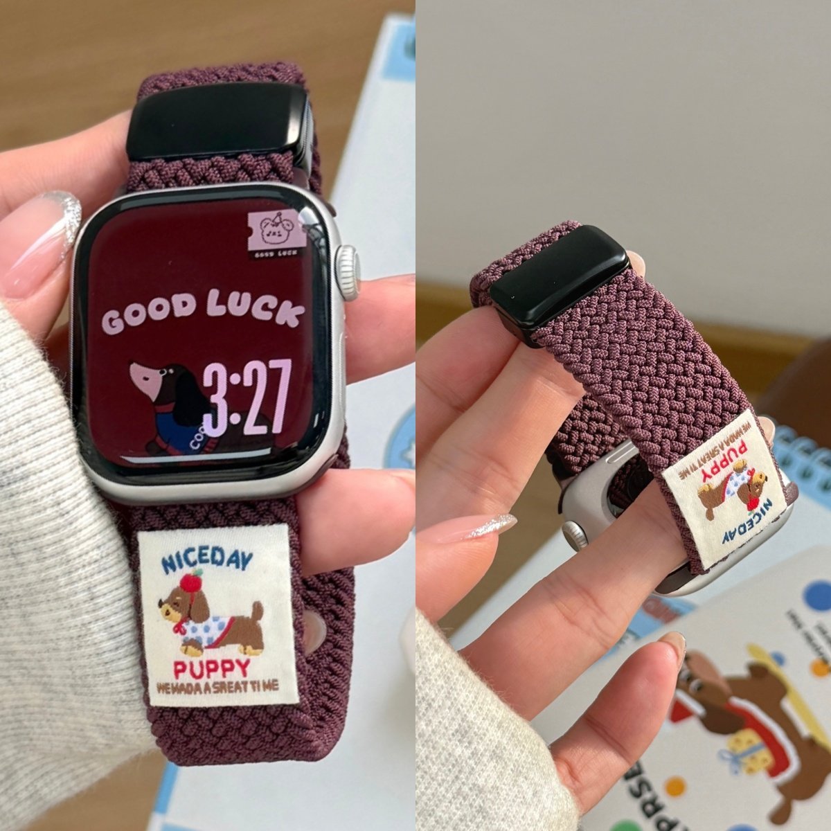 适用苹果手表s11/10表带编织细款