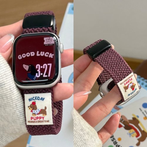 适用苹果手表s11/10表带编织细款