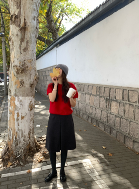 秋冬气质加厚半裙高级灰质感超棒显瘦百搭