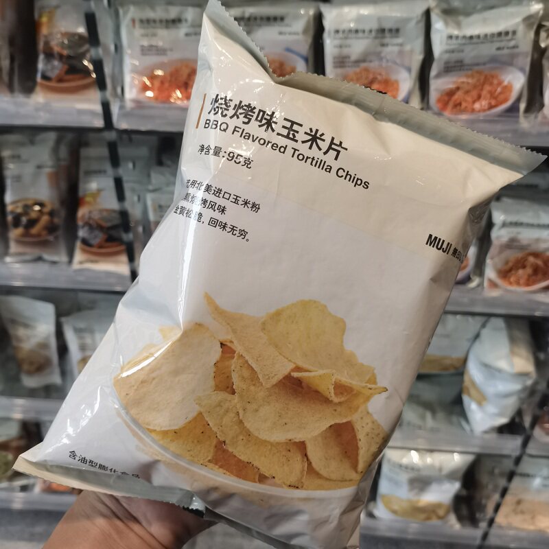 MUJI无印良品烧烤味玉米片香辣塔可味浓郁芝士味零食小吃休闲薯片