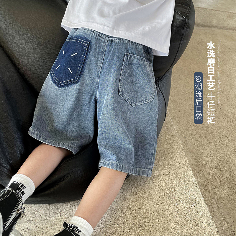 2025夏季新款男童潮范牛仔裤子夏装短裤韩版童装五分裤中大童帅气
