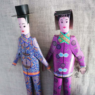 纸人仆人佣人白事童男童女纸扎烧纸花圈清明节锡箔五七用品中元节