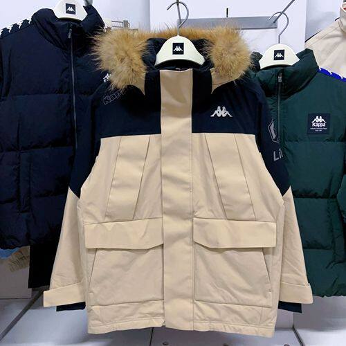 Kappa卡帕羽绒服新款男冬连帽经典派克服短
