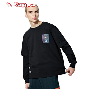 店铺推荐Kappa卡帕长袖男运动卫衣假两件外套秋冬新款-K0A52TC02F