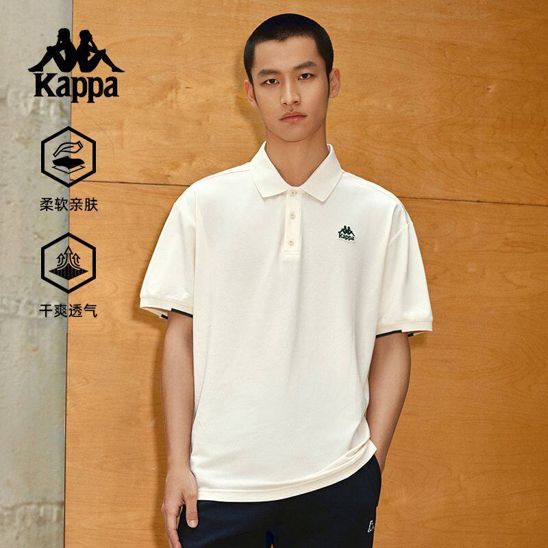 Kappa卡帕复古运动短袖新款男POLO衫休闲翻领T恤夏K0D32PD01D
