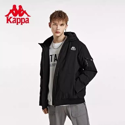 Kappa卡帕工装羽绒服冬男短款连帽防寒面包服K0B72YY82