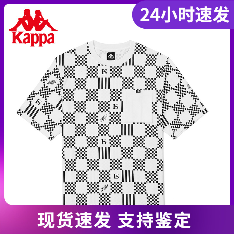 Kappa卡帕棋盘短袖新款情侣圆领