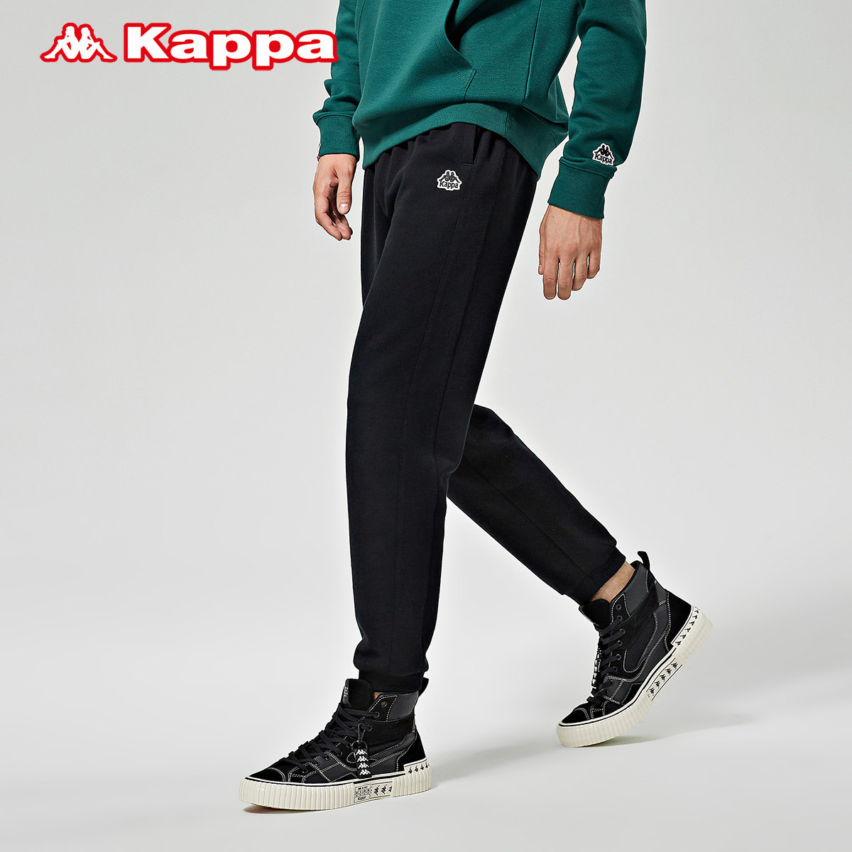 Kappa加厚运动长裤男裤休闲裤小脚收口卫裤秋冬K0A52AK21