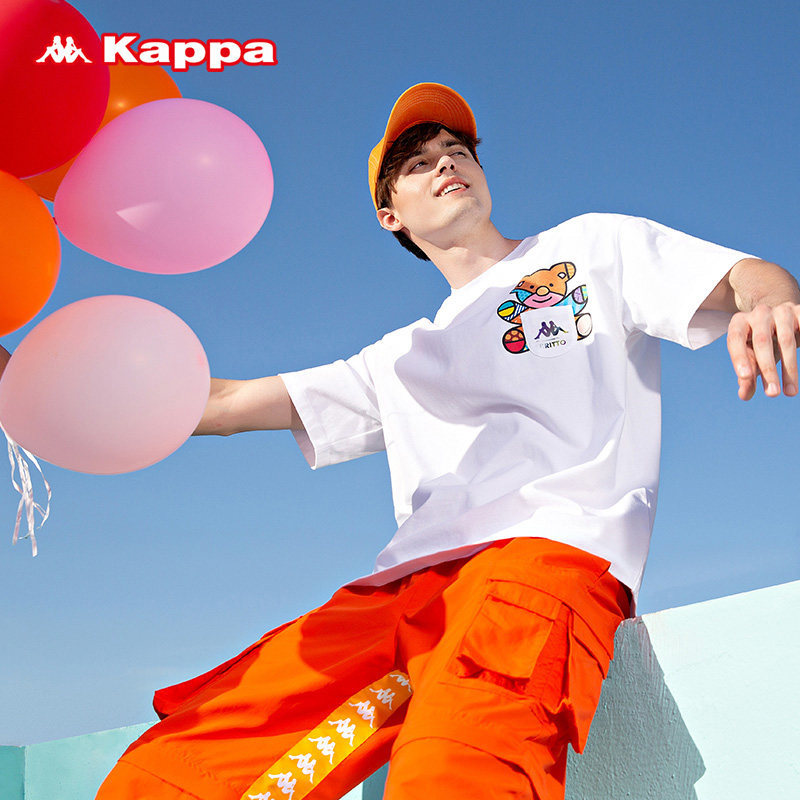 Kappa卡帕联名短袖情侣男女小熊T恤休闲半袖K0BX2TD95D
