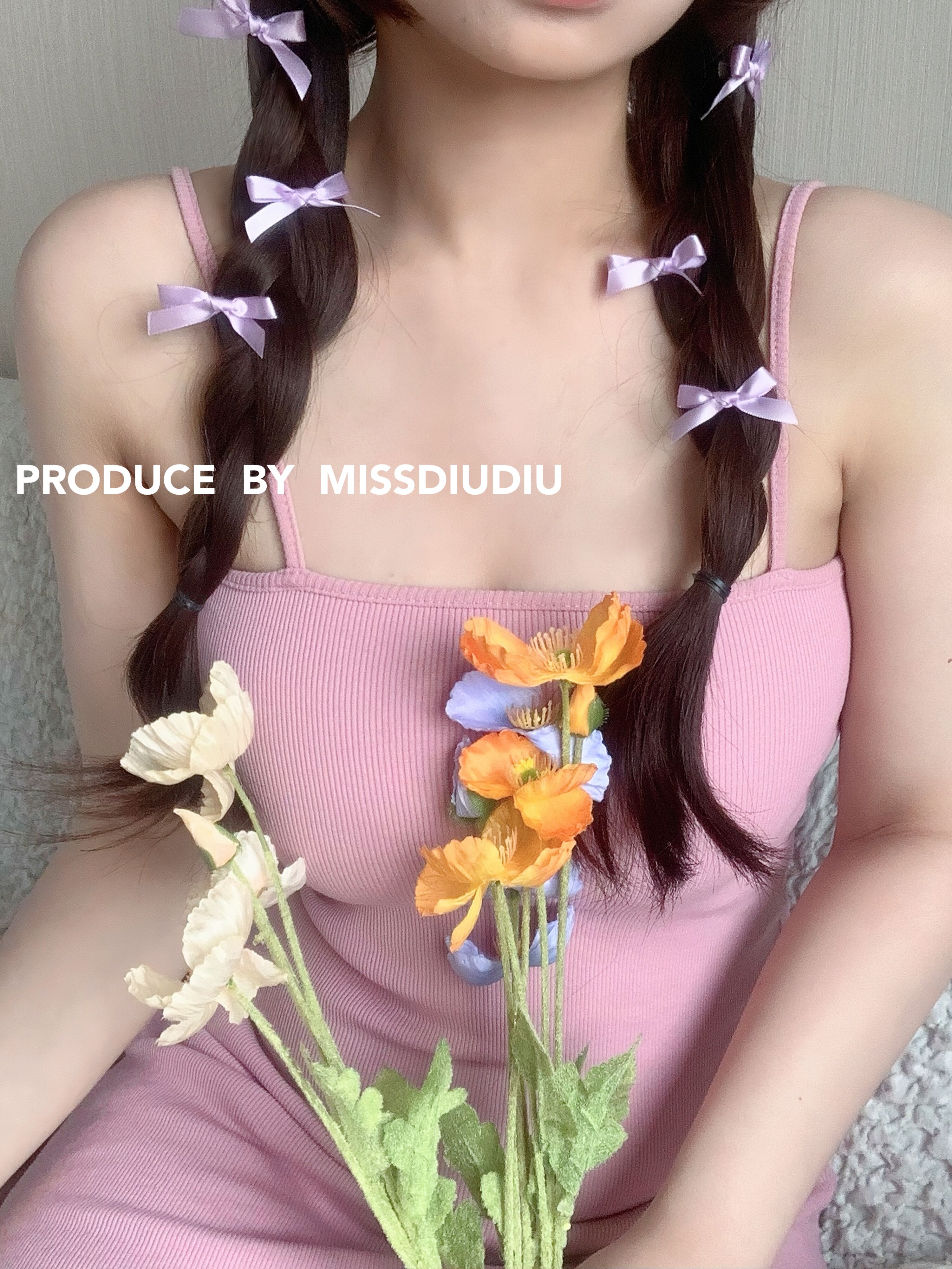 紫/芭蕾风5个装丝带小蝴蝶结发夹